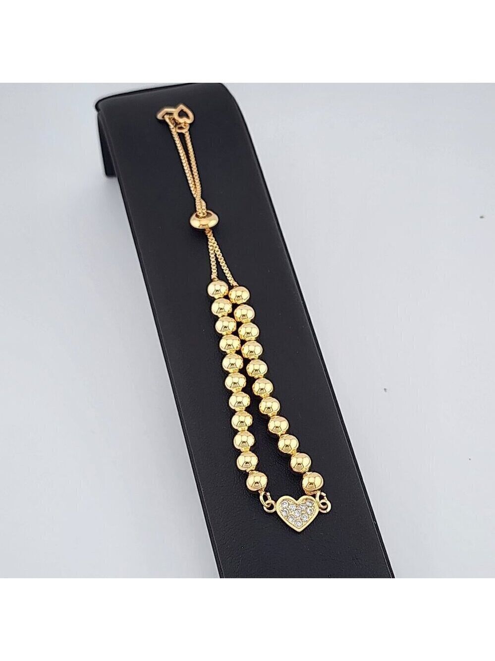 Brand New Brazilian 18k Gold Filled Adjustable Heart Bracelet